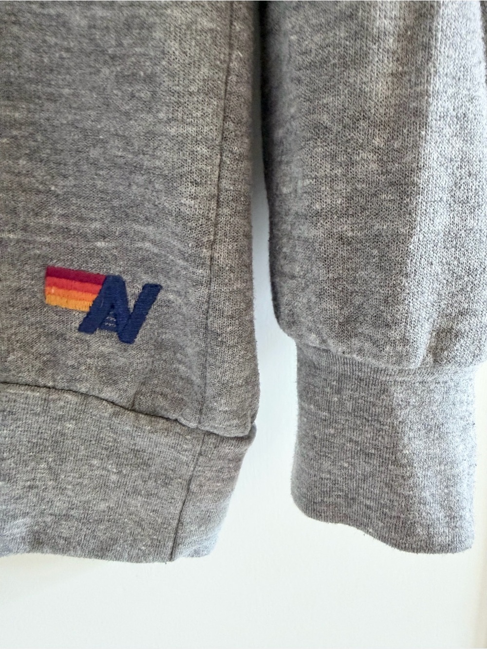 Aviator Nation Gray Crewneck Sweatshirt with Black Lightning Bolt - Picture 4 of 7